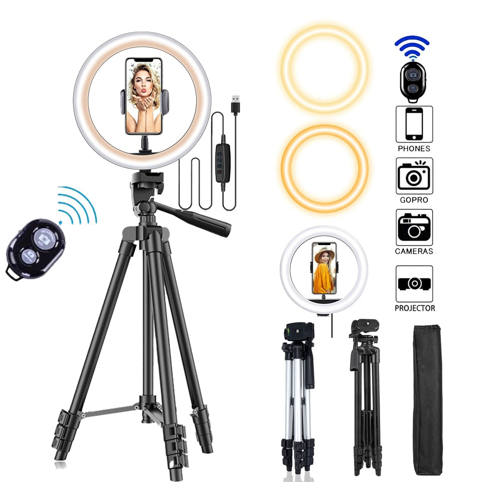 Selfie Ring Light - Bluetooth Remote & Tripod Holder