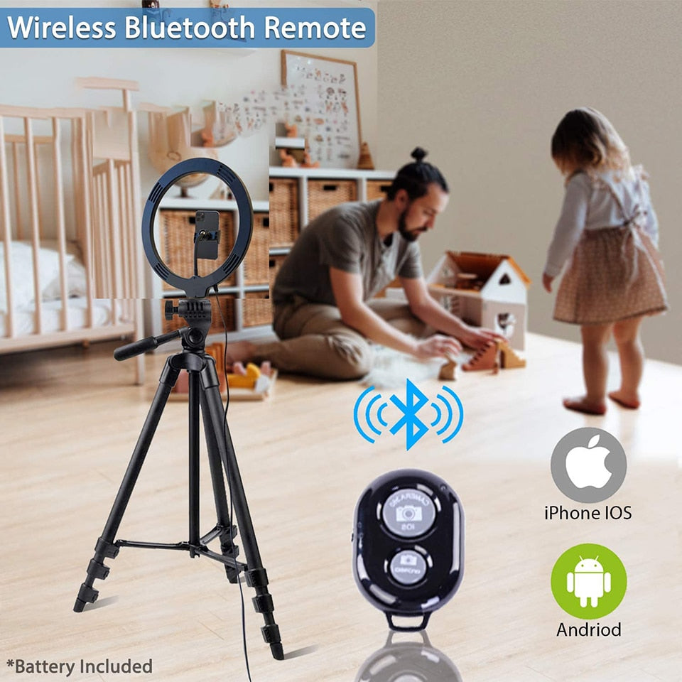 Selfie Ring Light - Bluetooth Remote & Tripod Holder